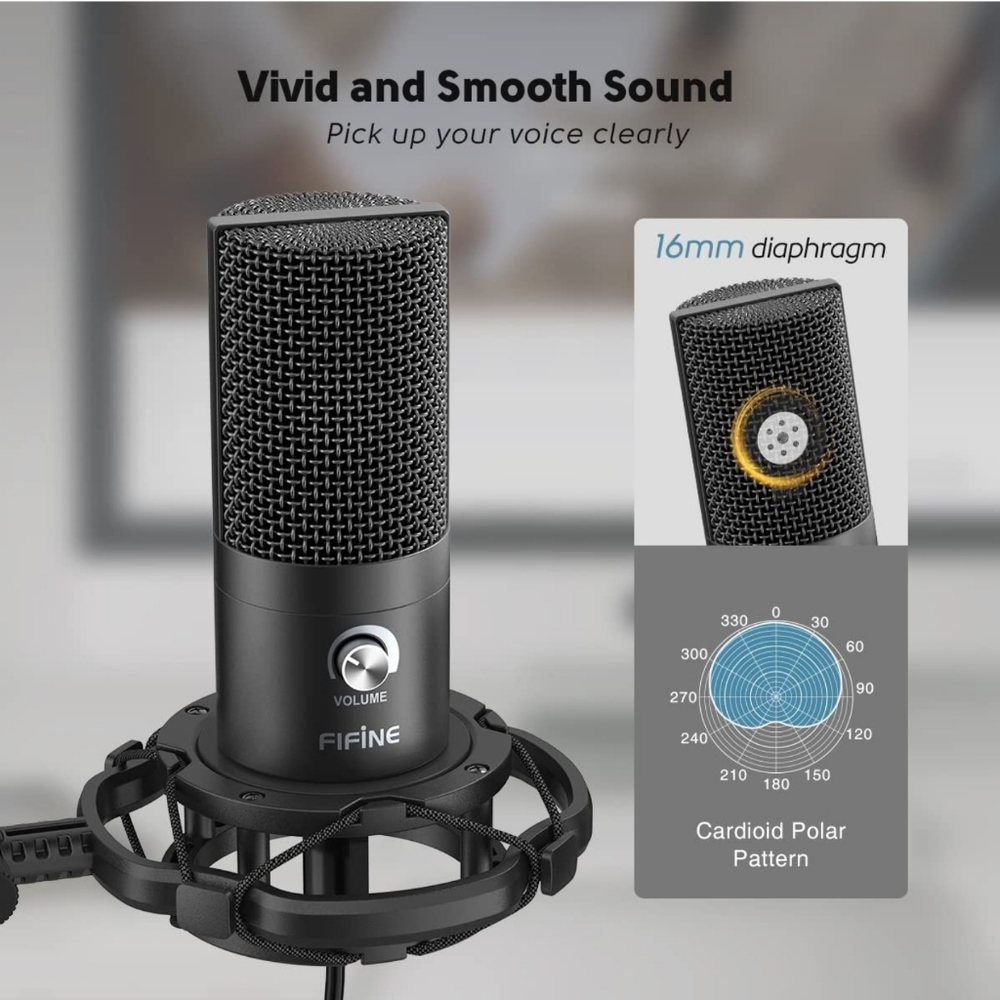 FIFINE Studio Condenser USB Microphone Computer PC Microphone New - Picture 5 of 7